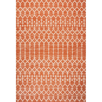 Ourika Moroccan Geometric Textured Weave Indoor/outdoor Rug
